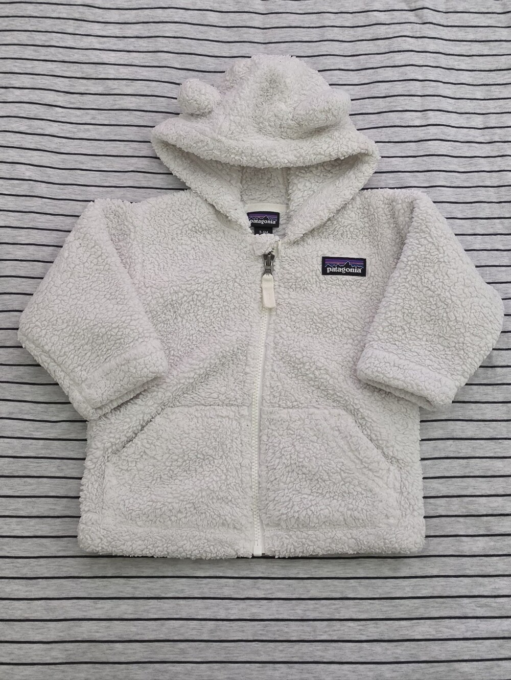 Patagonia Cream Sherpa Fleece Hoodie with Ear Hood